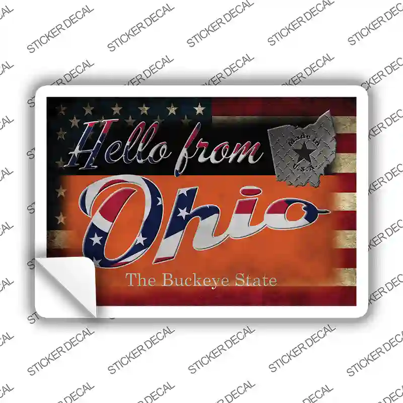 Hello From Ohio Novelty Postcard Sticker Decals