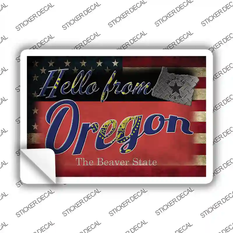 Hello From Oregon Novelty Postcard Sticker Decals