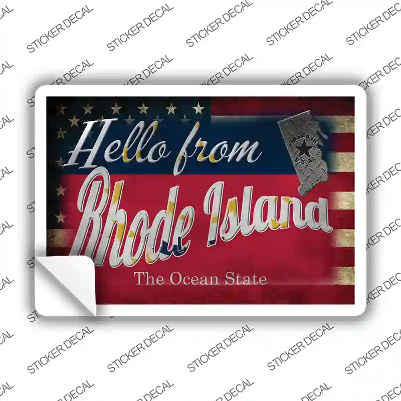 Hello From Rhode Island Novelty Postcard Sticker Decals