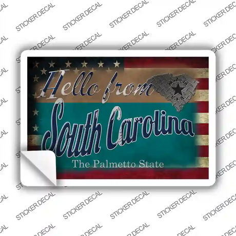 Hello From South Carolina Novelty Postcard Sticker Decals
