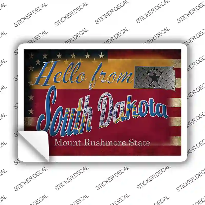 Hello From South Dakota Novelty Postcard Sticker Decals