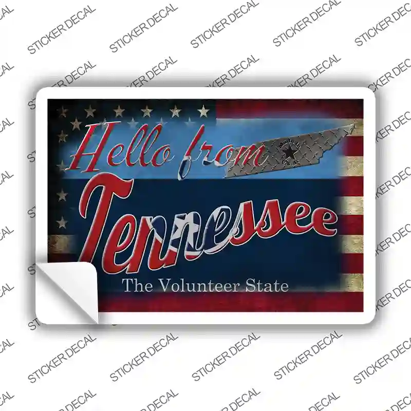 Hello From Tennessee Novelty Postcard Sticker Decals