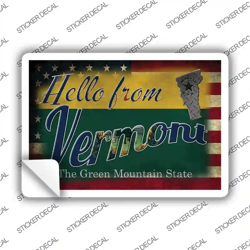 Hello From Vermont Novelty Postcard Sticker Decals