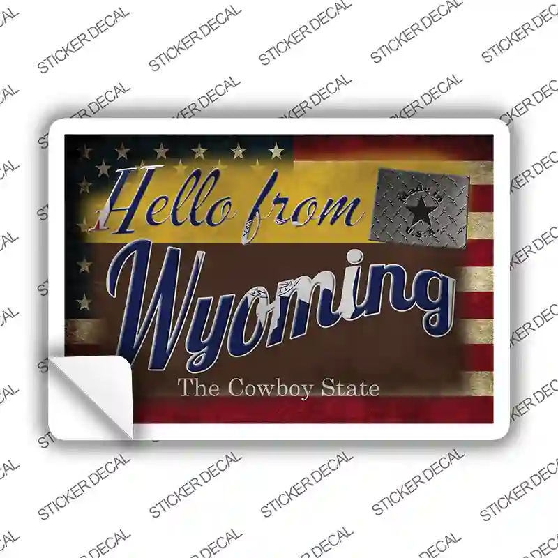 Hello From Wyoming Novelty Postcard Sticker Decals