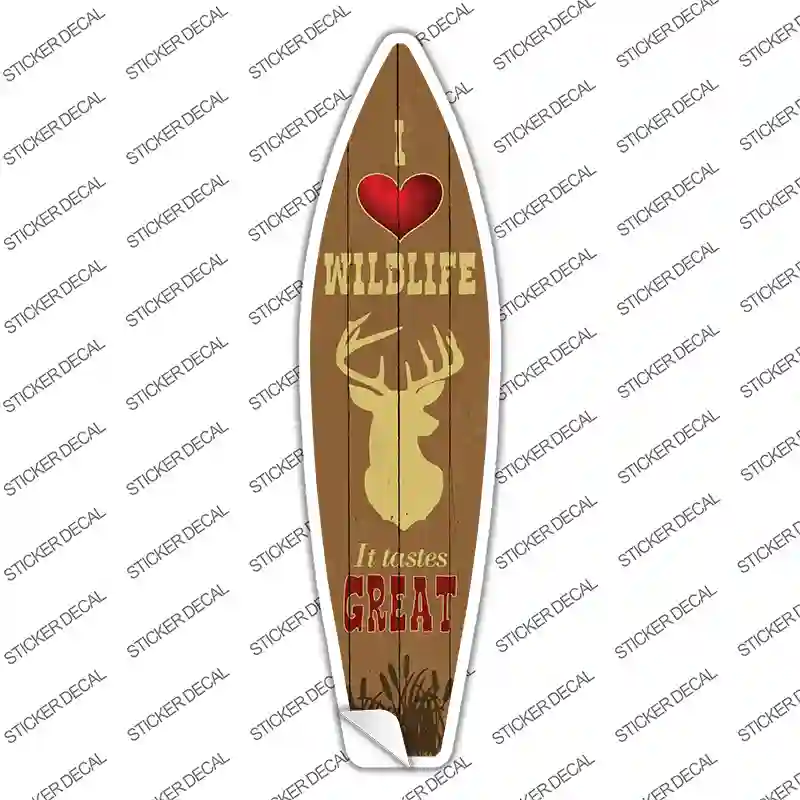 I Love Wildlife Novelty Surfboard Sticker Decal