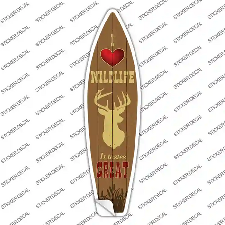 I Love Wildlife Novelty Surfboard Sticker Decal