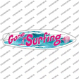 Gone Surfing Pink Novelty Surfboard Sticker Decal