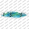 Gone Surfing Blue Novelty Surfboard Sticker Decal