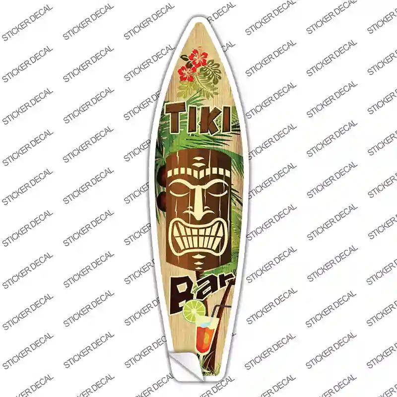 Tiki Bar Novelty Surfboard Sticker Decal