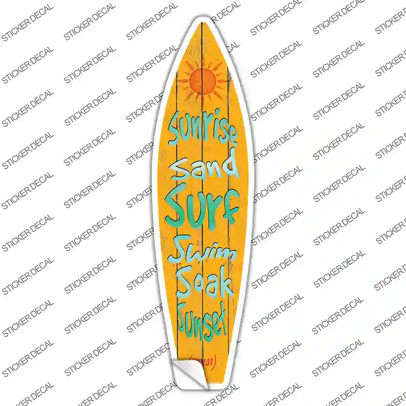 Sunrise Novelty Surfboard Sticker Decal
