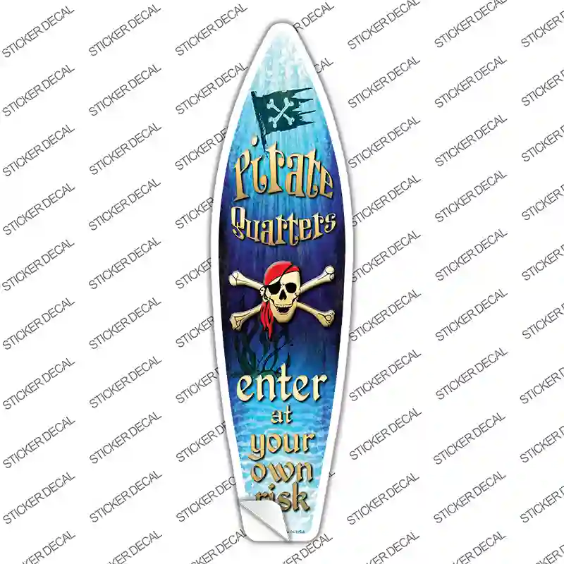 Pirate Quarters Novelty Surfboard Sticker Decal