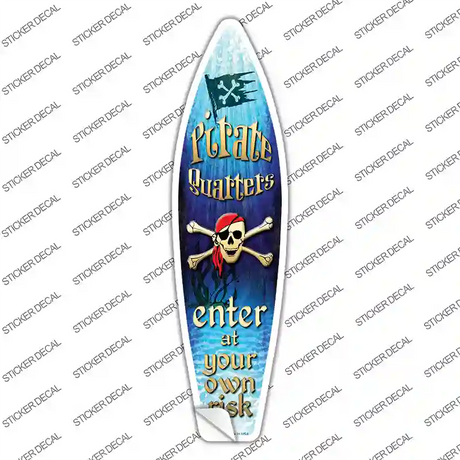Pirate Quarters Novelty Surfboard Sticker Decal