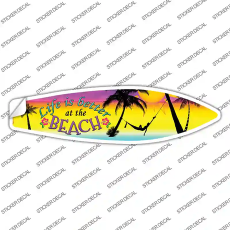 Life Is Better Palm Tree Novelty Surfboard Sticker Decal