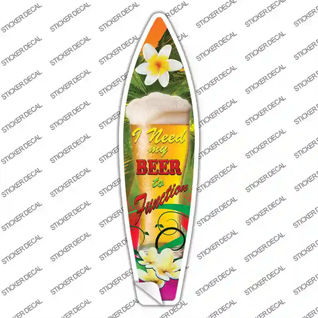 I Need My Beer Novelty Surfboard Sticker Decal