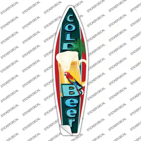 Cold Beer Novelty Surfboard Sticker Decal