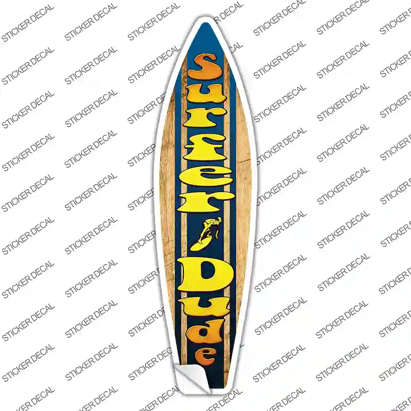Surfer Dude Novelty Surfboard Sticker Decal