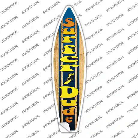 Surfer Dude Novelty Surfboard Sticker Decal