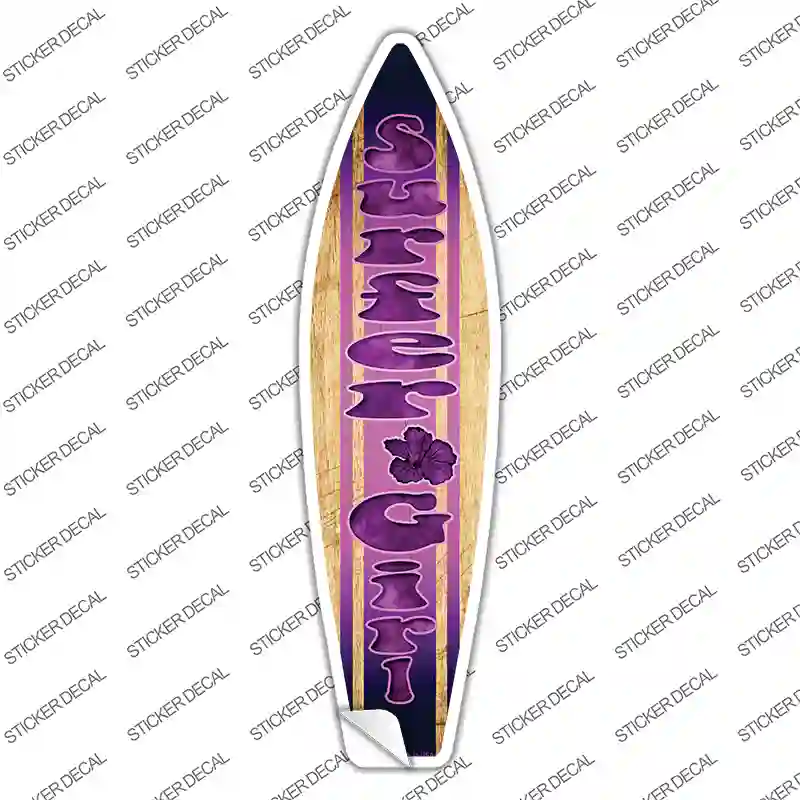 Surfer Girl Novelty Surfboard Sticker Decal