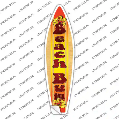 Beach Bum Novelty Surfboard Sticker Decal