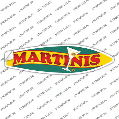 Martinis Novelty Surfboard Sticker Decal
