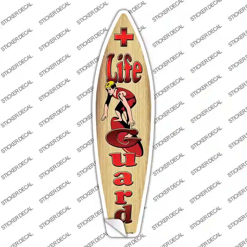 Life Guard On Surfboard Novelty Surfboard Sticker Decal
