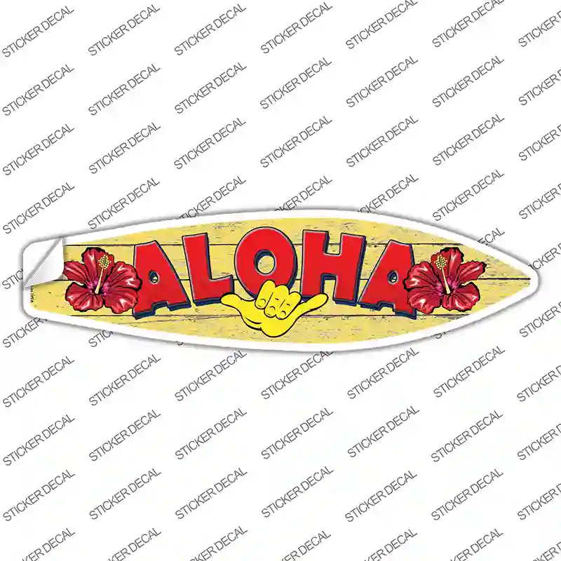 Aloha Novelty Surfboard Sticker Decal