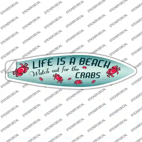 Watch Out For Crabs Novelty Surfboard Sticker Decal