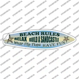Beach Rules Relax Novelty Surfboard Sticker Decal