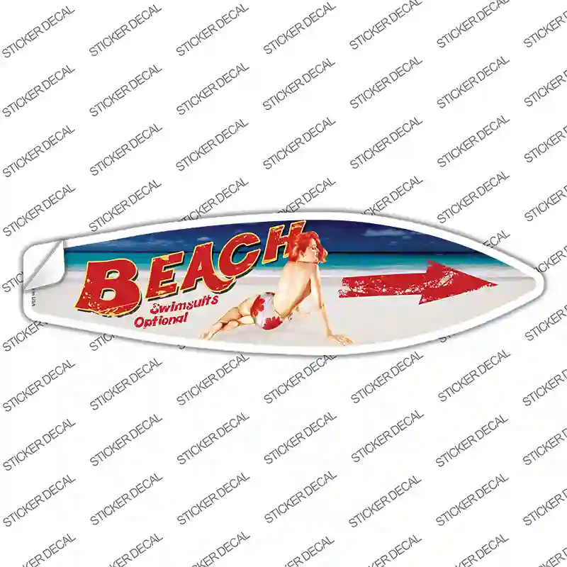 Beach Swimsuit Optional Novelty Surfboard Sticker Decal