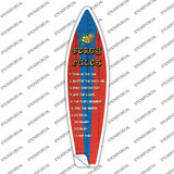 Beach Rules Novelty Surfboard Sticker Decal