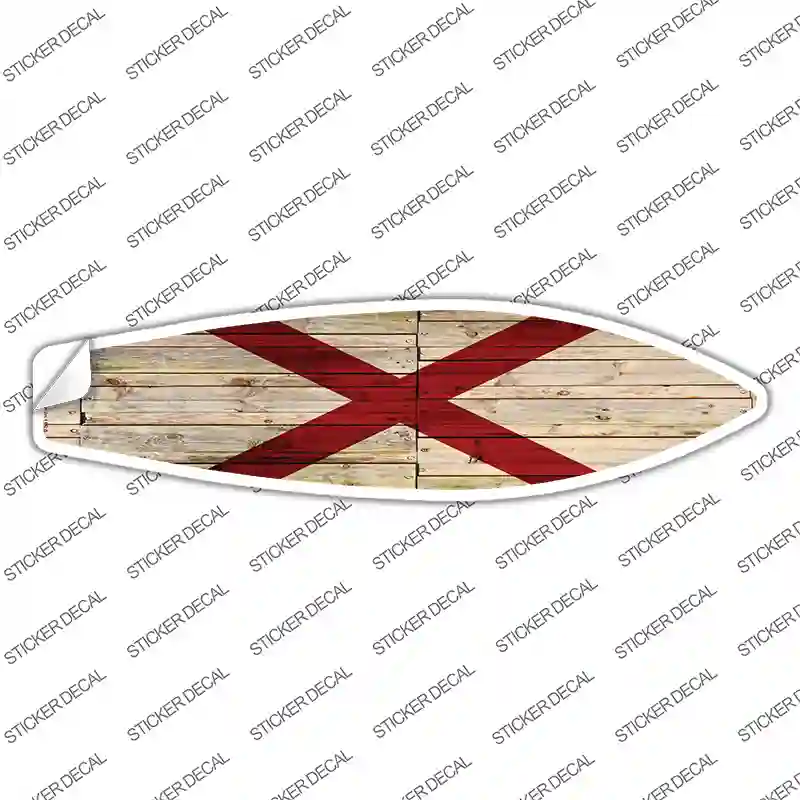 Alabama State Flag Novelty Surfboard Sticker Decal