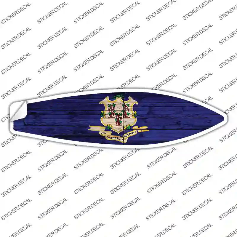 Connecticut State Flag Novelty Surfboard Sticker Decal