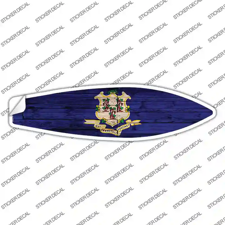Connecticut State Flag Novelty Surfboard Sticker Decal