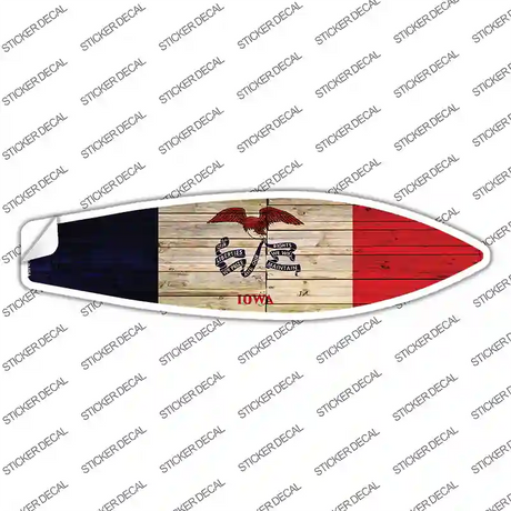 Iowa State Flag Novelty Surfboard Sticker Decal