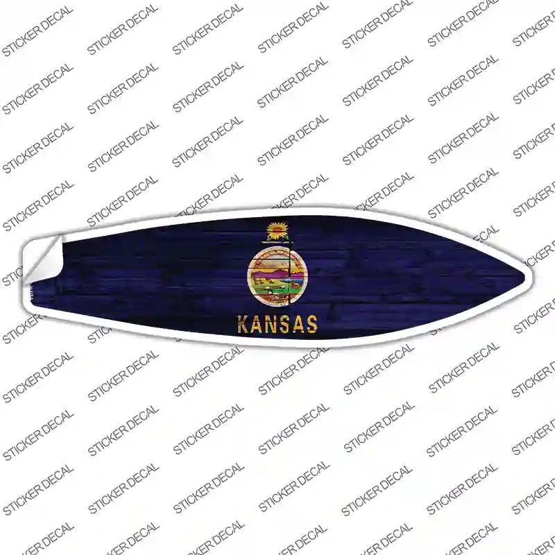Kansas State Flag Novelty Surfboard Sticker Decal