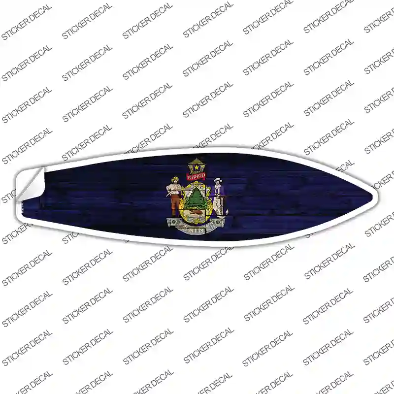 Maine State Flag Novelty Surfboard Sticker Decal