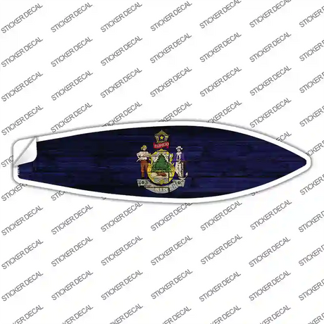 Maine State Flag Novelty Surfboard Sticker Decal
