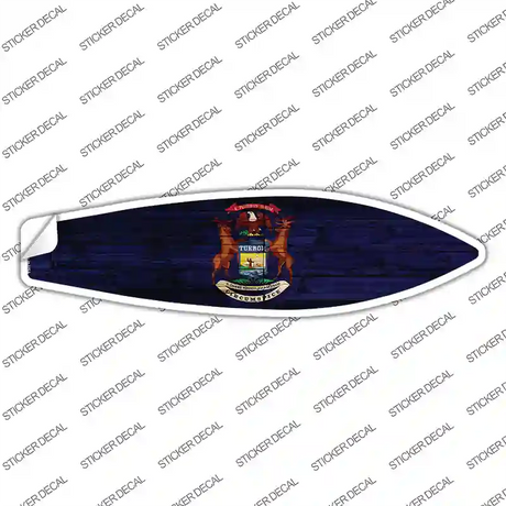 Michigan State Flag Novelty Surfboard Sticker Decal