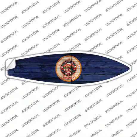 Minnesota State Flag Novelty Surfboard Sticker Decal