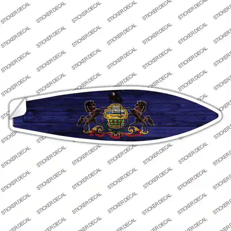 Pennsylvania State Flag Novelty Surfboard Sticker Decal