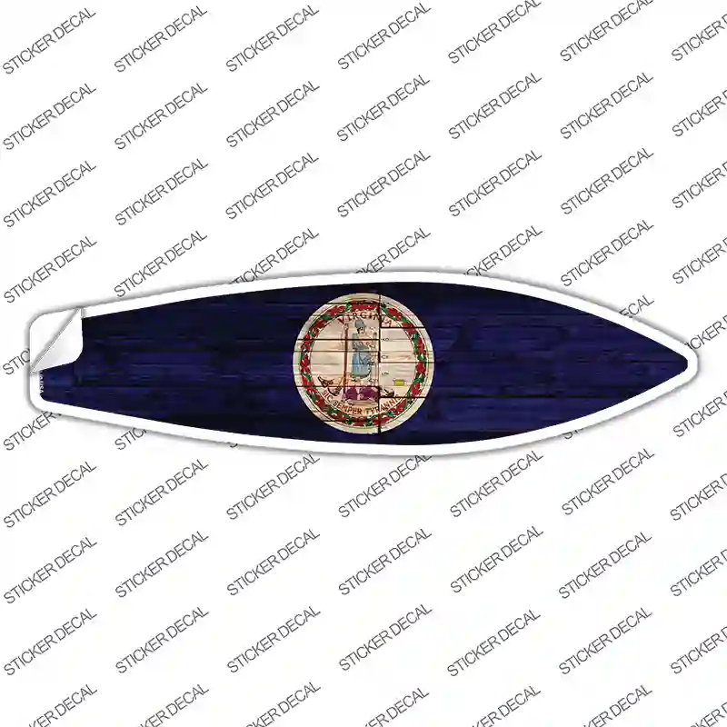 Virginia State Flag Novelty Surfboard Sticker Decal