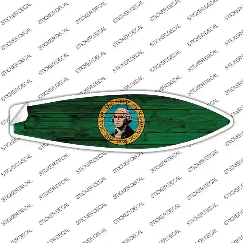 Washington State Flag Novelty Surfboard Sticker Decal