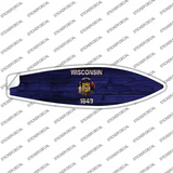 Wisconsin State Flag Novelty Surfboard Sticker Decal