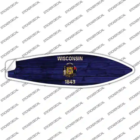 Wisconsin State Flag Novelty Surfboard Sticker Decal