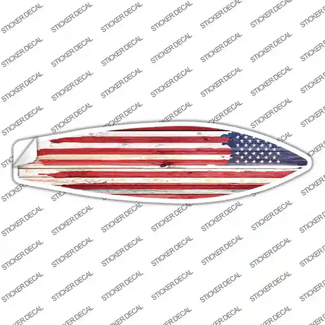 Painted American Flag Novelty Surfboard Sticker Decal