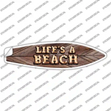 Lifes A Beach Bulb Lettering Novelty Surfboard Sticker Decal