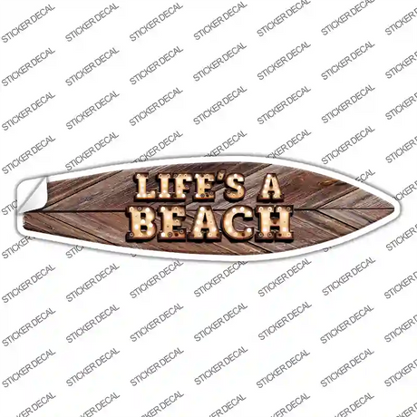 Lifes A Beach Bulb Lettering Novelty Surfboard Sticker Decal