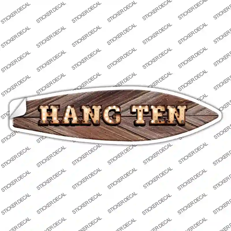Hang Ten Bulb Lettering Novelty Surfboard Sticker Decal