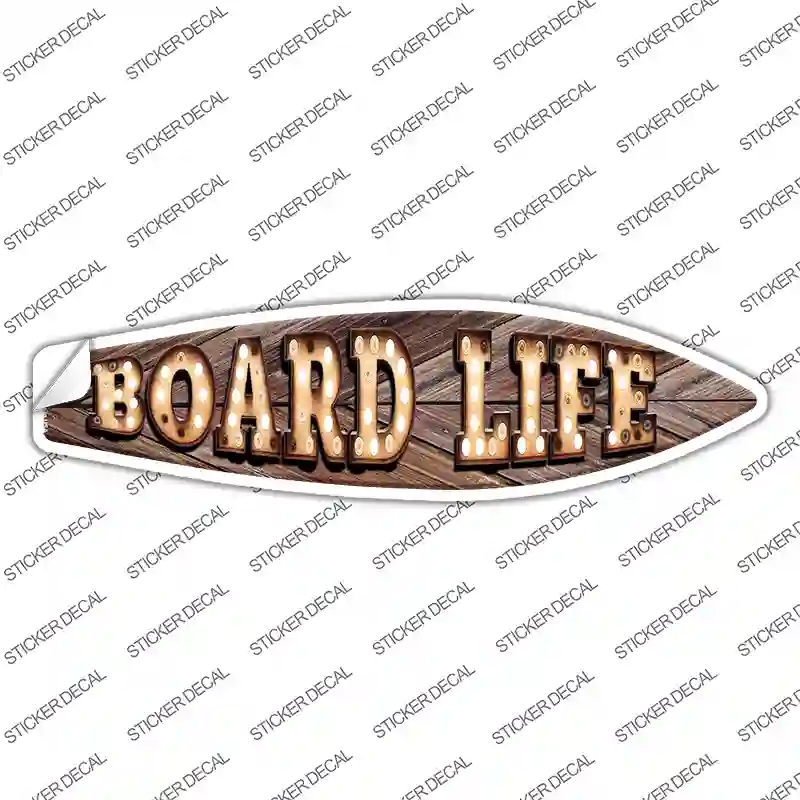 Board Life Bulb Lettering Novelty Surfboard Sticker Decal