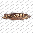 Lets Surf Bulb Lettering Novelty Surfboard Sticker Decal